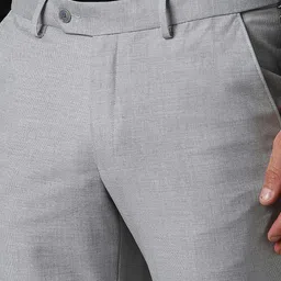 Louis Philippe Men Checked Slim Fit Trousers image 5