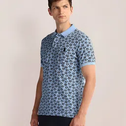 U.S. Polo Assn. Men Conversational Printed Polo Collar Cotton Slim Fit T-Shirt image 5