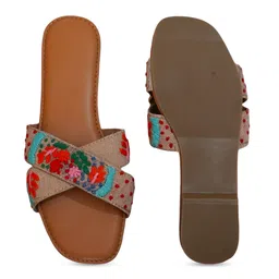 DEKA Shoes Women Embellished Open Toe Flats image 3