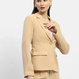 MADAME Beige Regular Fit Blazer image 3