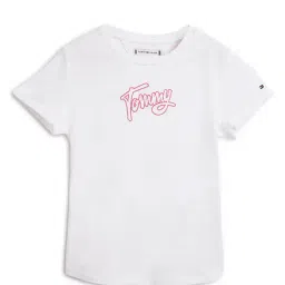 Tommy Hilfiger Kids White Printed Regular Fit T-Shirt-image-69