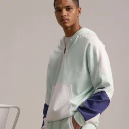 Rare Rabbit Green Regular Fit Colorblock Sweatshirt image 3