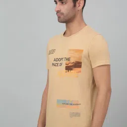 Cantabil Beige Regular Fit Printed T-Shirt image 3