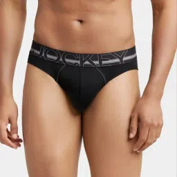 Jockey US17 Black Super Combed Cotton Rib Briefs with Ultrasoft Waistband - Pack of 2 image 3