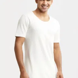 Jockey 2400 Men's Super Combed Cotton Rich Half Sleeved Thermal Undershirt with Stay Warm Technology image 3