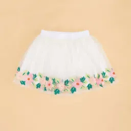 Pantaloons Junior Kids Snow White Floral Print Skirt image 3
