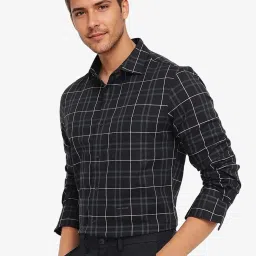 Rare Rabbit Black Regular Fit Checks Shirt image 3
