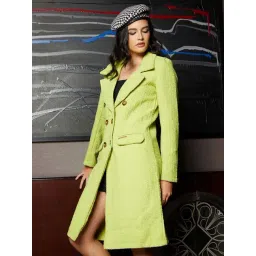 Campus Sutra Green Regular Fit Coat image 4
