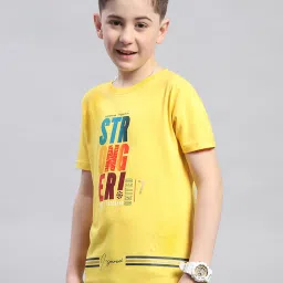 Monte Carlo Kids Yellow Printed T-Shirt image 3