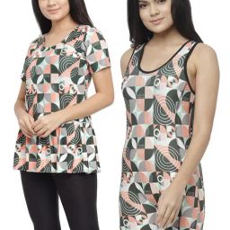 N-Gal Multicolor Geometric Print Swimsuit (Pack Of 2)-picture-45