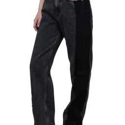Calvin Klein Jeans Straight Washed Black Lightly Washed High Rise Jeans-image-73
