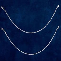 Taraash 92.5 Sterling Silver Anklet for Women - Set of 2-picture-41