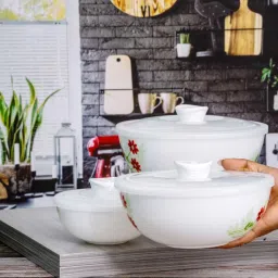 Cello White Opalware 3-Piece Mixing Bowl Set image 3