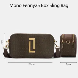 lavie luxe Womens Mono Fenny25 Box Sling Bag Choco (S) image 4