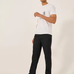 Styli Black Cotton Regular Fit Solid Jeans image 3