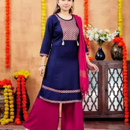 Aarika Girls Navy Printed Kurti image 3