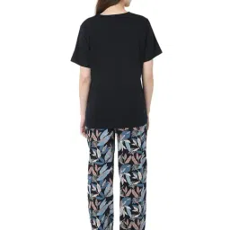 Smarty Pants Navy Blue Cotton Floral Print Pyjama Set image 2