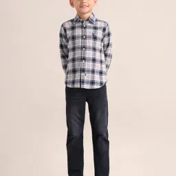 U.S. Polo Assn. Boys Beige Cotton Plaid Shirt-image-71