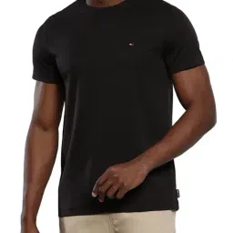 Tommy Hilfiger Black Cotton Slim Fit T-Shirt-picture-22