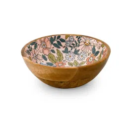 @Home Multicolor Mango Wood Round Serving Bowl (0.85 L) image 3
