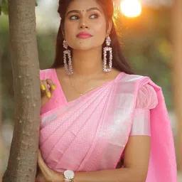 RUNAYA NX Woven Design Zari Pure Silk Banarasi Saree with Blouse Piece image 4