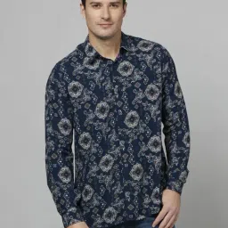 celio celio* Navy Regular Fit Printed Shirt-picture-18