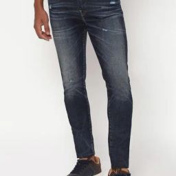 American Eagle Navy Cotton Skinny Fit Distressed Jeans-picture-16
