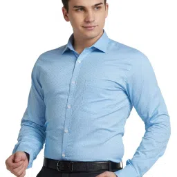Park Avenue Blue Slim Fit Texture Shirt image 3