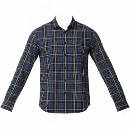 Basics Blue Slim Fit Checks Shirt image 3