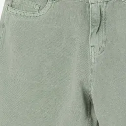 Fame Forever by Lifestyle Kids Sage Green Cotton Regular Fit Shorts image 3