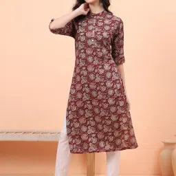 Aravalii Maroon Printed Kurti image 3