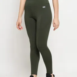 Clovia Green High Rise Sports Tights image 3