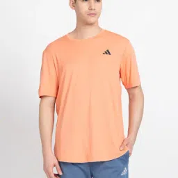 adidas CLUB Orange Regular Fit 3 Striped Sports T-Shirt-image-2