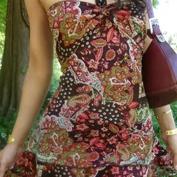 stylecast x revolte Red and Yellow Floral Halter Neck Mini Dress image 3