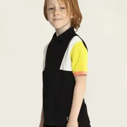 Cherry Crumble By Nitt Hyman Kids Multicolor Color Block Pattern Polo T-Shirt image 3