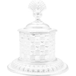 Sri Jagdamba Pearls 800 Silver Peacock Lid Kumkum Bharni - 39 gm-picture-45