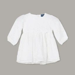 Juniors by Lifestyle Off-White Cotton Printed Full Sleeves Dress-picture-35