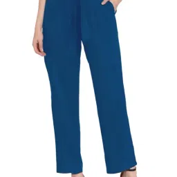 PATRORNA Blue High Rise Straight Fit Trousers-picture-21