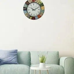 Ancient Clock Makers Round Multicolor Wood Wall Clock-picture-11