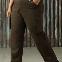 Freeform by High Star Women Relaxed Straight Leg Straight Fit High-Rise Easy Wash Trousers-image-76