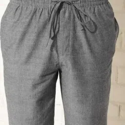 Fabindia Grey Cotton Comfort Fit Drawstring Pant image 4