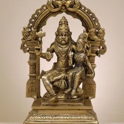 Ekaa Handicrafts Gold Brass Narsimha Lakshmi Statue-image-33