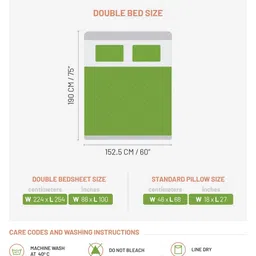 DDecor Vega Collection White Printed Cotton 144 TC Queen Bedsheet Set 2.24m x 2.54m image 5