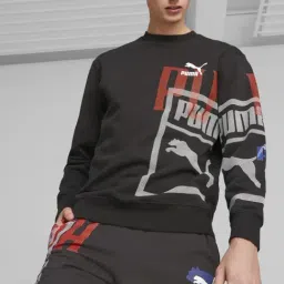 Puma Black Cotton Regular Fit Printed Sweatshirt-picture-31