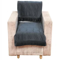 Fashion Throw Grey Velvet 2 Piece Sofa Cover-image-64