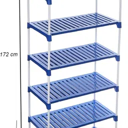Dhani Creations 7-Tier Shoe Rack – Durable & Space-Saving Organizer | Metal Rods & Plastic Shelves | Multipurpose Storage for Shoes, Clothes, Books & Toys | Sturdy Stand for Home, Entryway & Bedroom image 2