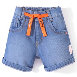 Little Kangaroos Denim Woven Shorts Text Print - Blue-picture-11