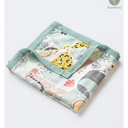 Cocoon Care Unisex Bamboo muslin blanket Double Sided Multicolour-picture-37