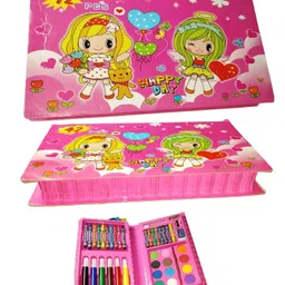 Azhari 42 Pcs Art Set Colors Box Color Pencil Crayons,Water Color,Sketch Pens Set For Kids -Color & Design May Vary image 1