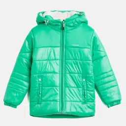 OKANE Woven Full Sleeves Solid Colour Padded Jacket with Hood and Pockets - Green-image-11